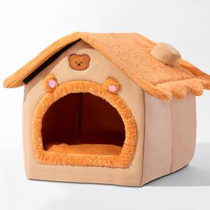 TEMU 1개, 고양이와 강아지용 켄넬, 사계절에 적합, 소형 애완동물을 위해 디자인, 겨울철에 따뜻함, 분리 및 세척 가능