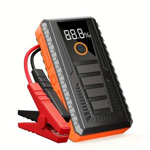 TEMU 자동차 점프 스타터 - 최대 5.0L 가솔린 및 3.0L 디젤 엔진용 점프 스타터 배터리 팩, USB 포트, LCD 디스플레이 및 LED 라이트가 있는 휴대용 12V 점프 박스