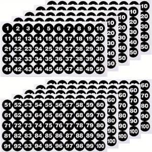 TEMU 10장 비닐 숫자 스티커, 1부터 100까지의 숫자 5세트 포함, 라벨링, 정리, 보관 상자, 사물함 정리용으로 디자인되었으며 실내외 사용 모두에 적합하며 사무실 및 학교 용품으로도 사용 가능