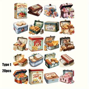 TEMU 20개 맛있는 음식 시리즈 스티커 저널링 쥬크저널 스티커 스크랩북 스티커 핸드 어카운트 스티커 쥬크 저널 용품 포토 앨범 저널 스티커 문구 DIY 스크랩북 공예 키트 액세서리 용품