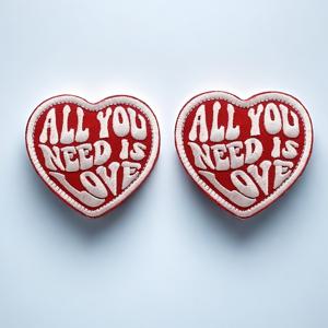 TEMU 2개 All You Need Is Love 패턴 패치, 웃긴 패치 자수 배지 (캡, 가방, 조끼, 재킷, 백팩용), 의류, 드레스, 모자, 청바지, 추가 장식