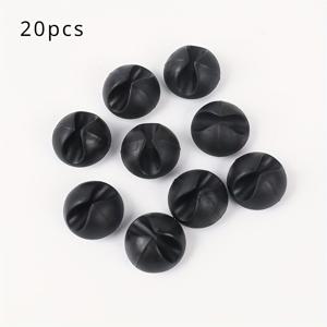 TEMU 자동차 케이블 클립 20개 세트, 실리콘 USB 케이블 데스크탑 정리, 배선 호환, 차량용 액세서리