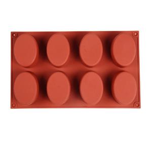 TEMU 식품용 실리콘 케이크 몰드, 8구 타원형 달걀형 실리콘 초콜릿 아이스 트레이, 수제 비누 몰드, 젤리 푸딩 몰드