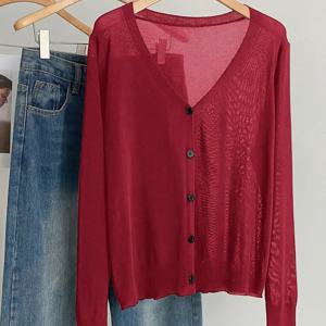 TEMU 플러스 사이즈, 플러스 사이즈 솔리드 컬러 프론트 버튼 롱 슬리브 심플 캐주얼 여성용 블랙 스웨터 가디건