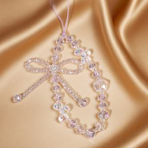 TEMU 귀여운 리본 천연 폰 랜야드 손목 스트랩 + 카메라 펜던트, 키체인, USB 장식 가방 참