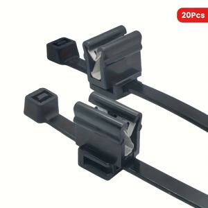 TEMU 20개입 고강도 자동차 와이어 하네스 타이 클립 (메탈 버클 클립 포함) - 자동차 배선, 전기 시스템을 위한 안전한 케이블 관리, 와이어 하네스 클립, 지퍼 타이, 자동 잠금 클립, 강력한 내후성 케이블 타이, 고정 타이, 클램핑 타이