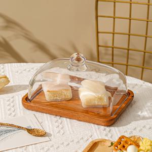 TEMU 나무 및 유리 식품 보관 트레이 세트, 거실, 식당 및 주방용 장식 접시 및 정리함. 이 버터 디쉬 및 케이크 접시에는 곡물, 사탕 및 빵에 적합한 밀폐용기와 함께 제공되며 가정용으로 완벽합니다.
