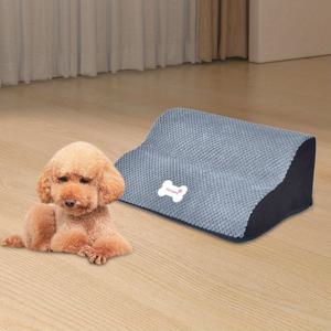 TEMU (40*26*15Cm/15.75*10.24*5.9Inch) 미끄럼 방지 받침대와 세탁 가능한 커버가 있는 이중 스텝 강아지 경사로 - 부드러운 폼 스텝이 있는 튼튼한 애완 동물 발판, 소형견 및 짧은 다리 애완 동물을 위한 컴팩트한 이중 수준 디자인, 안전한 소파, 침대에 오르기