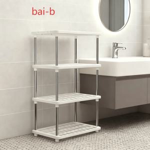 TEMU 화이트 색상의 4단 수납 정리함 - 공간 절약형 튼튼한 선반 유닛, 투명한 레이어드 디자인, 주방, 욕실, 사무실, 차고에 적합, 스탠딩 선반