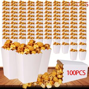 TEMU 화이트 미니 팝콘 박스 100개/50개, 판지 팝콘 용기, 파티/크리스마스 포장 상자용