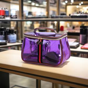 TEMU 여성용 대형 투명 사과 테마 세면도구 가방, 지퍼 잠금 및 상단 손잡이 포함 - 체육관, 데일리용으로 적합한 투명 여행용 화장품 파우치, 가벼운 걸이형 파우치, 젖은 상태로 세척 가능