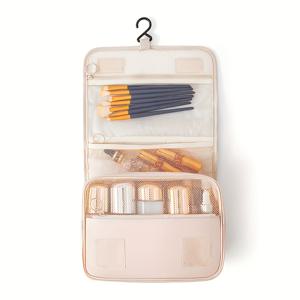 TEMU 5가지 색상으로 제공되며, 이 메이크업 가방은 트윌 원단 디자인을 특징으로 하며, 남녀 모두를 위한 넉넉하고 휴대 가능한 다기능 여행용 수납 솔루션을 제공합니다. 걸이용 후크가 포함되어 있습니다.