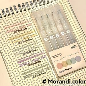 TEMU 5-팩 듀얼팁, 투톤 하이라이터 - 2-in-1 형광펜 (각진 끝) / 이중용도 마커: 일상적인 표시와 드로잉에 최적화된 수정성 플라스틱 소재. 학생용품 & 선물로 적합한 공부도구/필수품; 오래가는 잉크, 매끄러운 흐름