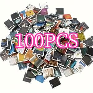 TEMU 미니 북 100권 세트, 미니어처 북 컬렉션, 종이 공예 선물, 홈 데코 아이템