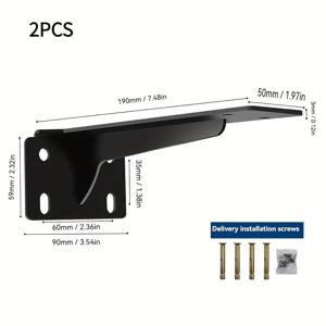 TEMU 삼각형 서포트 브라켓 2개, 책상 부착형 벽걸이형 테이블 위 공중부양형 TV 캐비닛 하중 지지대, 벽걸이 선반 브라켓, 직각 철제 투명 삼각형 선반 지지대