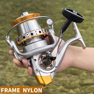 TEMU 9000-12000 시리즈 낚시릴, 은회색 색상 조합, 우아하고 스타일리시함, 알루미늄 합금 메탈 스풀 및 메탈 핸들, 회전식, 비치릴, 롱캐스팅 빅게임릴, 캐스팅릴, 낚시릴, 트롤링릴, 회전식, 해수 및 담수 낚시용, 내구성 있는 낚시 장비