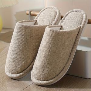 TEMU 여성용 일본 스타일 사계절 슬리퍼, 얇은 실내 미끄럼 방지 보온 슬리퍼 커플용, 산후 관리에 적합, 여성 신발
