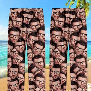 TEMU 맞춤형 사진 프린트 남성 캐주얼 팬츠 - 가볍고 통기성 좋은 루즈핏 짐웨어 & 사계절용, 기념일/ 선물로 적합, 남성용 풀바디 프린트 팬츠