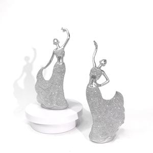 TEMU 1쌍 우아한 고급스러운 반짝이는 댄서 조각상 - 표현적인 눈과 팔을 뻗은 눈치 챙길 수 있는 반짝이는 댄스 피규어, 거실, 주방, 침실용 레진 홈 데코 - 발렌타인데이 선물 & 웨딩 테이블 장식, 댄서 장식, 침실 장식품