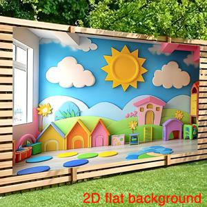 TEMU 2D 평면, 2D 평면 하늘과 구름 배경 - 홈 데코, 교실 벽화, 첫 영성체, 세례식 및 파티용 - 구름 장식이 있는 벽걸이, 나이별 파티 및 선물용, 2D 평면