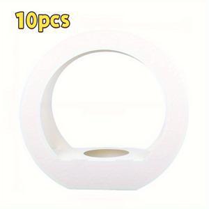 TEMU 선물 포장 세트 10개 원형 종이 식물 상자 (손잡이 포함) - 접이식 투명 다육이 & 허브 선물 포장, 생일, 파티, 휴일용, 녹색 화분 디스플레이 케이스, 꽃다발 홀더