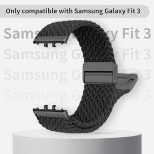 삼성 갤럭시 핏 3용 나일론 마그네틱 스트랩 삼성 갤럭시 핏 3 교체 팔찌 액세서리용 땋은 밴드 시계 밴드