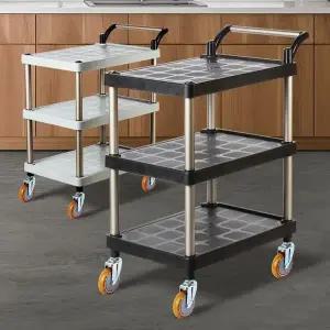 [하프클럽/셀러허브]PP 주방웨건 중 와인바퀴 주방 트롤리 3단