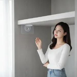 (색상 선반받침스티커)선반 다보 지지대 스티커 부착형 홀더 6x6cm 무타공 책장 받침대_24798055