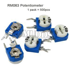 트리머 전위차계 IBUW 가변 저항기, RM063 100 200 500, 1K, 2K, 5K, 1M ohm, 개
