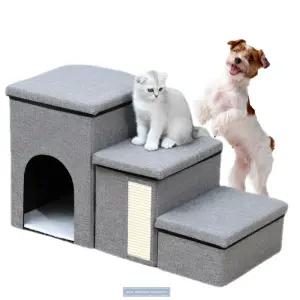 강아지 고양이 계단 3단 수납장 펫스텝 숨숨집