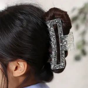 [비투비월드][엔젤슈슈] 페인팅 사각 대왕 집게핀(반투명화이트)