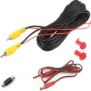 RCA 비디오 케이블 백업 카메라 확장 100 차폐 여성 대 커플러 전원 후방 DVD 플레이어 TV 박스 블랙