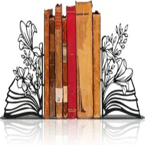 메탈 플라워 책 디자인 장식 북엔드 - 선반용 귀여운 애호가를 위한 독서실