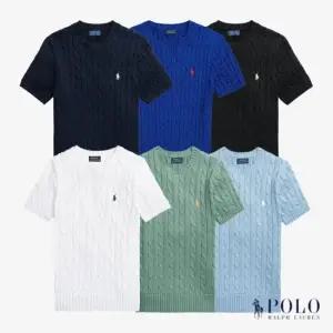 폴로랄프로렌 여성 꽈배기 반팔니트