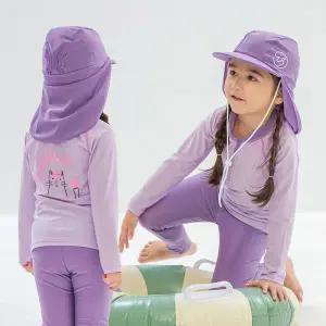 [아이스샌드](김해점)키즈 유아 여아동 래쉬가드 플랩캡 수영복세트 BR-355111