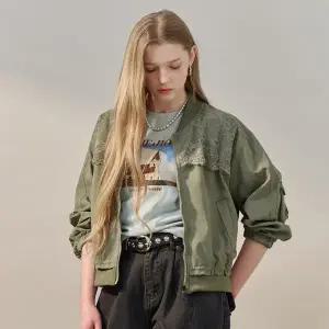 [마쟈]레이스 패치 야상 블루종 점퍼