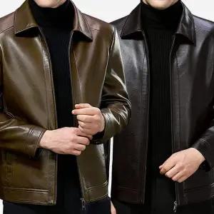레더 싱글 자켓 봄 가을 남성 카라 블루종 가죽 점퍼
