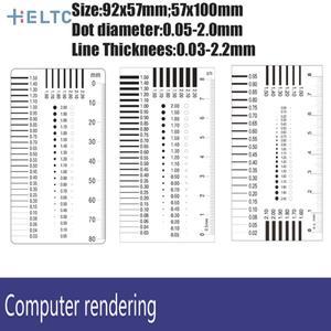 1PCS 측정 패스 배지 게이지 얼룩 카드 포인트 와이어 투명 필름 눈금자 용접 균열 대비
