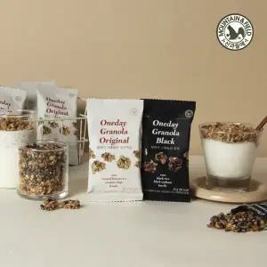 [롯데백화점]산과들에 원데이그래놀라오리지널, 그래놀라블랙 100봉 구성 (2종 각 50봉 시리얼)