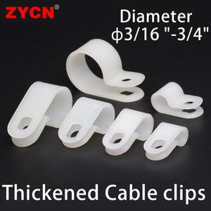 두꺼운 와이어 고정 클립 나일론 클램프 케이블 CC-0/1 1/4 인치 플라스틱 화이트 호스 패스너 내구성 마운