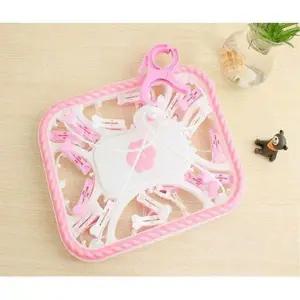 빨래건조대 핑크 양말 집게건조대 양말건조대