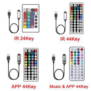 USB 5V LED 스트립 컨트롤러, RGB 동기화 IR 음악 스트립용, 및 앱 4핀, 컨트롤러