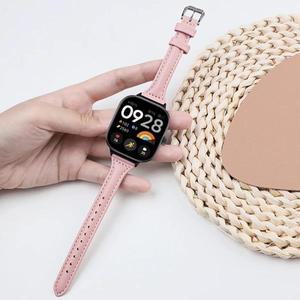 샤오미 레드미 워치 6/5/4 스트랩, 미밴드 8 프로 슬림 가죽 시계줄, 프로/9프로용, 5용