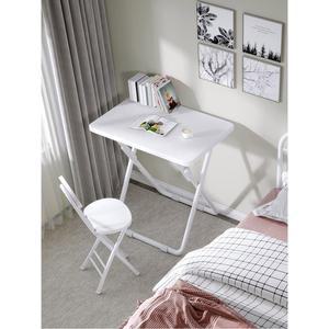 기숙사 1인용 접이식 인용 간이 테이블 세트 블루 의자 책상