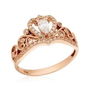 [비앤비골드] 14K/18K 러브 티아라 보석 왕관 반지 SRS29692