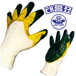 태흥표 청코팅 100켤레 13G 반코팅 청 황 이중코팅장갑 안전 작업용 최고급면사용 깔끔한재봉