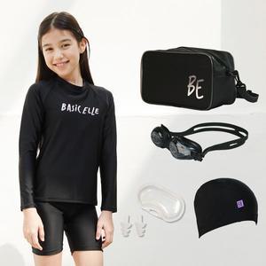 [베이직엘르][본사] 베이직엘르 여아동 반전신 실내수영복 생존수영복 5종세트 BEH-X601K
