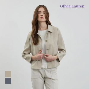 [올리비아로렌] 린넨 블렌드 크롭 자켓_VOCFU4M3231
