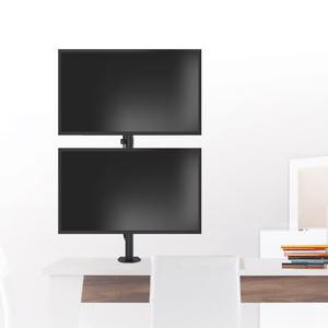 엘디엘 마운트 벽면밀착형 클램프 타입 세로형 1단 관절 듀얼 모니터암 모니터 거치대 13~32