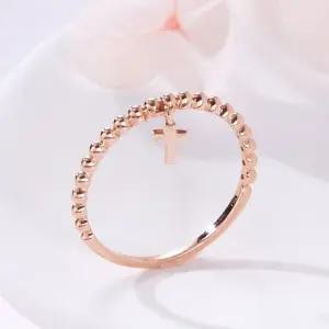 [비앤비골드] 18K 십자가 크로스 딸랑이 볼볼 반지 NPR41573